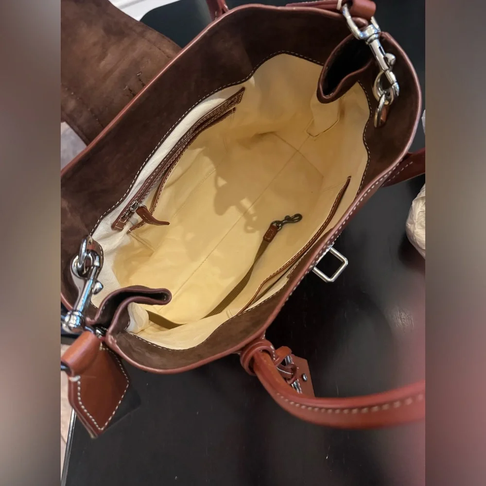Dooney & Bourke Cognac Brown Leather Satchel